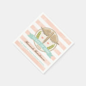 Aqua en Coral Caduceus Nurse Afstuderen Servetten (Hoek)