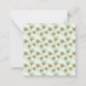 Aqua en Cream Tropical Palm Tree Monogram Notitiekaartje (Achterkant)
