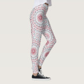 Aqua en Crimson Mandala Patroon Leggings (Rechts)