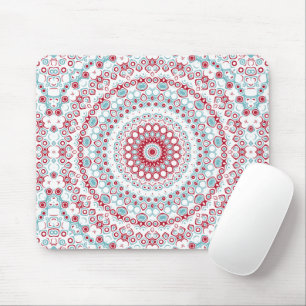 Aqua en Crimson Mandala Patroon Muismat
