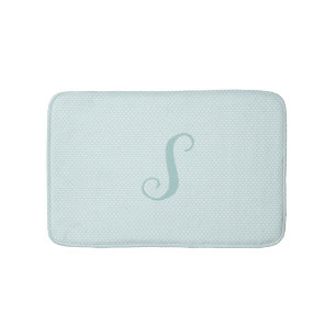Aqua en de Witte Badmat Met monogram van de Stip