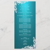 Aqua en  Floral Lace Wedding Programma (Achterkant)