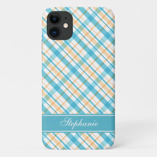 Aqua en Geel Patroon iPhone 11 Hoesje