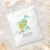 Aqua en Gele Hete Luchtballonnen Dank u Bedankzakje (Geknipt)