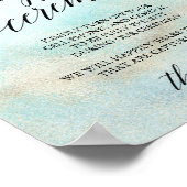 Aqua en Gold Beach Unplugged Ceremony Sign Poster (Hoek)