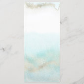 Aqua en Gold Waterverf Beach Dinner Menu Kaart (Achterkant)