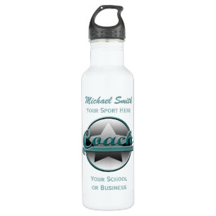 Aqua en Gray Star Coach Liberty Bottle Waterfles