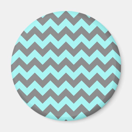 Aqua en Gray Zigzag Magneet (Voorkant)