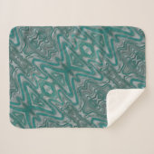 Aqua en Grey Boho Chic Natuurlijke Abstract Sherpa Deken (Voorkant (horizontaal))