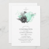 Aqua- en houtskool: bevestiging kaart (Voorkant / Achterkant)