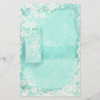 Aqua en Kant Junk Journal Briefpapier