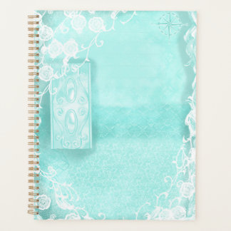 Aqua en Kant Junk Journal Stijl Planner