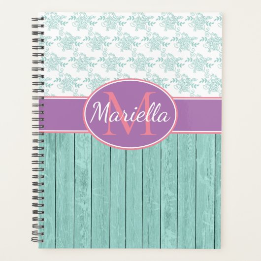 Aqua en Lavender op maat Planner (Voorkant)