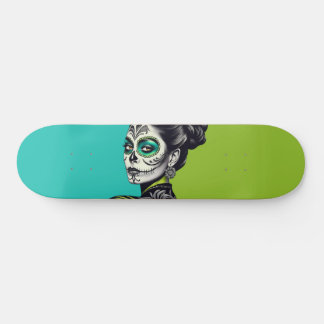 Aqua en Limoen dag van de dode vrouw Skateboard