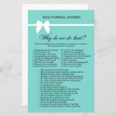 Aqua- en lint-Vrijgezellenfeest-game AFGEDRUKT (Voorkant / Achterkant)