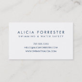 Aqua en Navy Bokeh Pattern Visitekaartje (Achterkant)