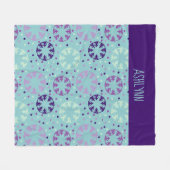 Aqua en Paars gesynchroniseerd zwemmen, gepersonal Fleece Deken (Voorkant (Horizontaal))