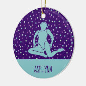 Aqua en Paars gesynchroniseerd zwemmen, gepersonal Keramisch Ornament (Links)