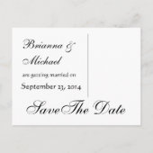 Aqua en Paarse bloemblaadjes Bewaar de datum V2 Aankondigingskaart (Achterkant)