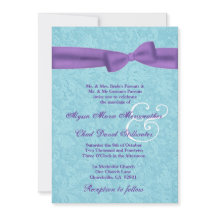 Aqua en Paarse Damask en Bow Wedding R541