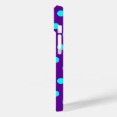 Aqua en Paarse Polka Dots Case-Mate iPhone Case (Achterkant / Links)