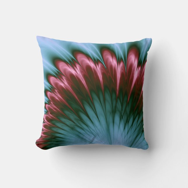 Aqua en Pink Glory Kussen (Voorkant)