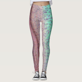 Aqua en Plum Ebroidery Patterned Leggings
