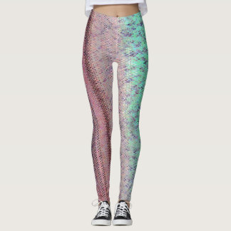 Aqua en Plum Ebroidery Patterned Leggings