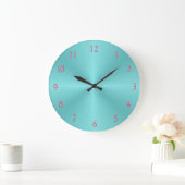 Aqua en roze > gewone wandklok grote klok (Huis)