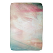 Aqua en Roze penseel Slag Abstracte Bath Mat (Voorkant Verticaal)