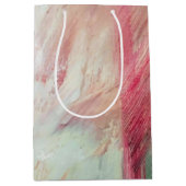 Aqua en Roze penseelstreek Medium Cadeauzakje (Voorkant)