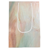 Aqua en Roze penseelstreek Medium Cadeauzakje (Achterkant)