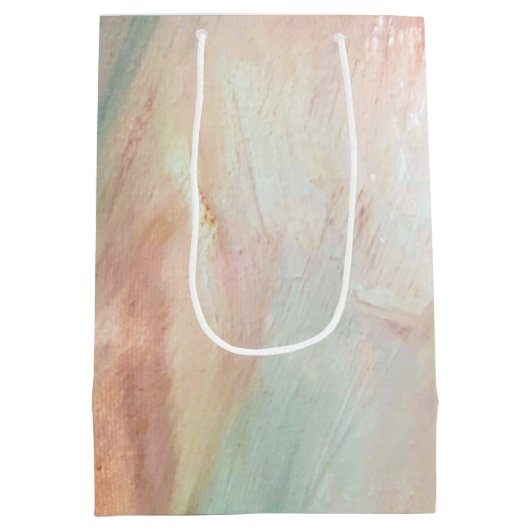 Aqua en Roze penseelstreek Medium Cadeauzakje (Achterkant)