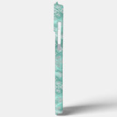 Aqua en Silver Pattern Case-Mate iPhone Case (Achterkant / Links)
