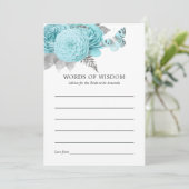 Aqua en Silver Shabby Rozen Wedding Kaart (Staand voorkant)