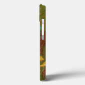 Aqua en verbrand Oranje bloemen op groene achtergr Case-Mate iPhone Case (Achterkant / Links)