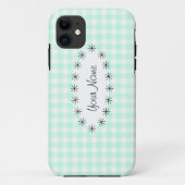 Aqua En vichy Vérifier étoile ovale "Nom coque iph (Dos)