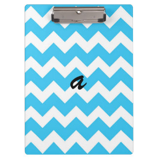 Aqua en White Chevron Stripe Klembord
