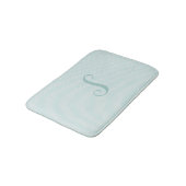 Aqua en White Polka Dot Monogrammed Bath Mat (Gekanteld)