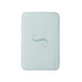 Aqua en White Polka Dot Monogrammed Bath Mat (Voorkant Verticaal)