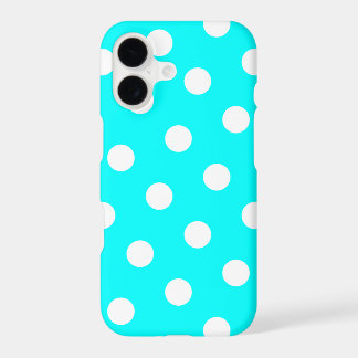 Aqua en White Polka Dot Pattern