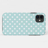 Aqua en White Polka Dot Pattern Case-Mate iPhone Case (Achterkant (horizontaal))