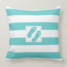 Aqua en White Pool zijstreep met slippers