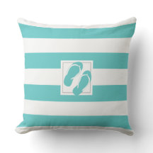 Aqua en White Pool zijstreep met slippers