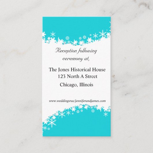 Aqua en White Wedding Enclosure kaarten (Voorkant)