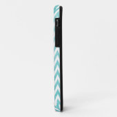 Aqua en witte Chevron Case-Mate iPhone Case (Achterkant/links)