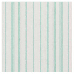 Aqua en witte klassieke tikkende strepen stof