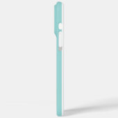 Aqua en witte monogramstrepen Case-Mate iPhone case (Achterkant / Links)