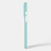 Aqua en witte monogramstrepen Case-Mate iPhone case (Achterkant / Links)