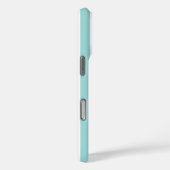 Aqua en witte monogramstrepen Case-Mate iPhone case (Achterkant / Rechts)